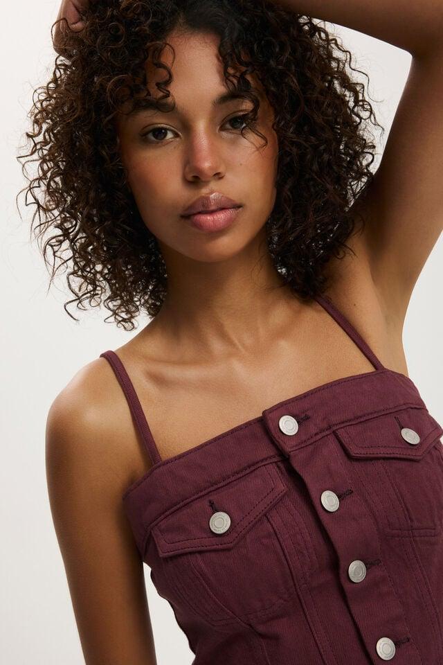 Cotton On Willow Denim Corset Berry Wash