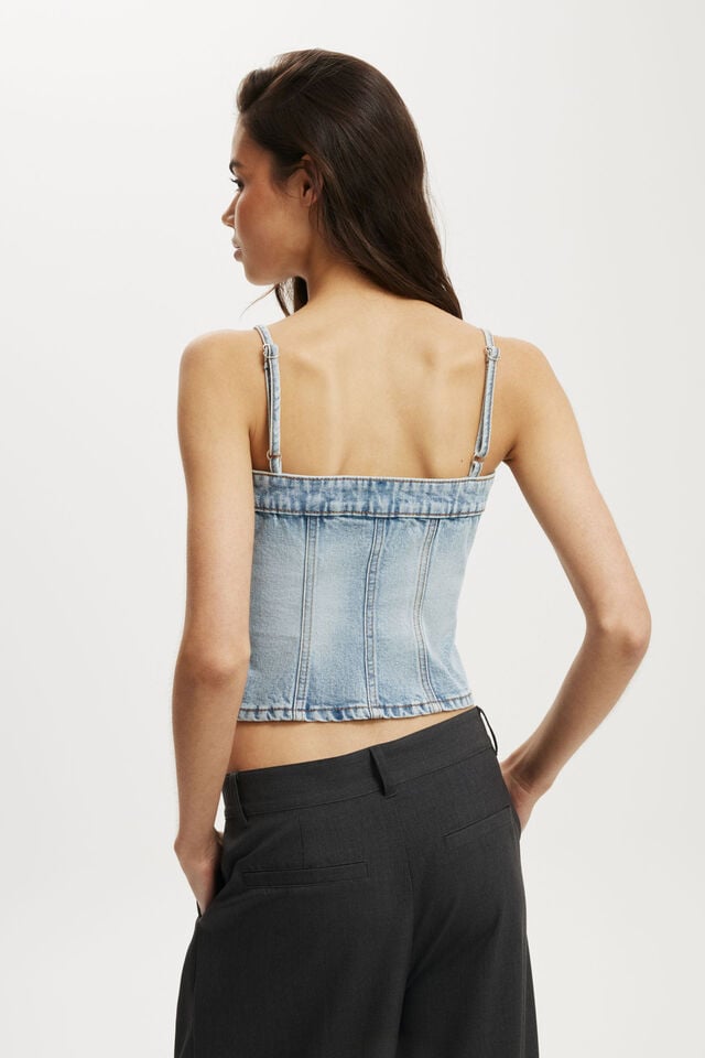 Cotton On Willow Denim Corset Olsen Blue