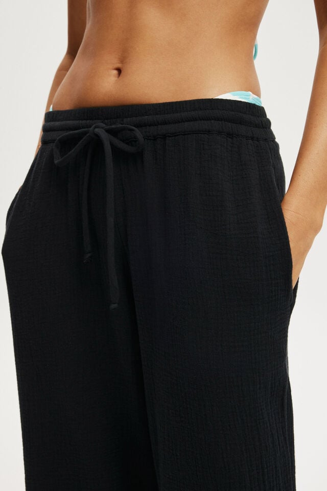 Cotton On Woven Wide Leg Beach Pant Black