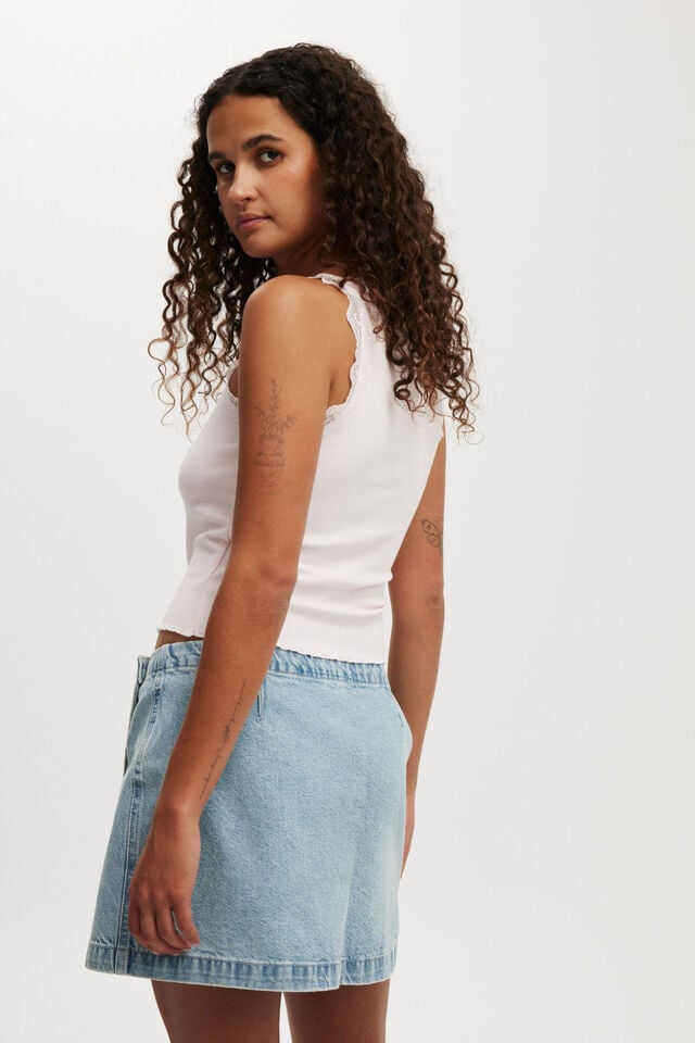 Cotton On Wrapped Denim Mini Skirt Cloud Blue