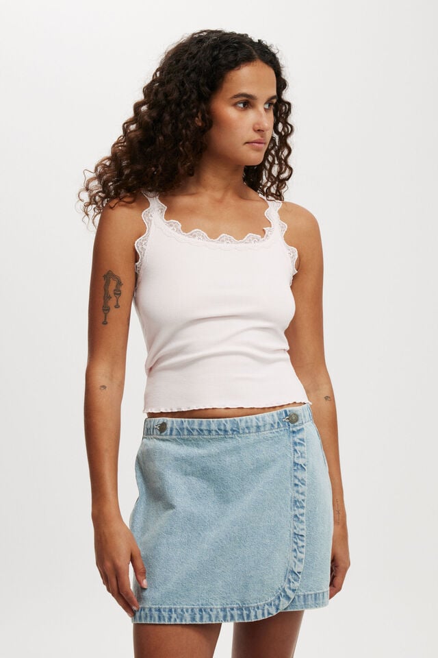 cotton on Wrapped Denim Mini Skirt cloud blue
