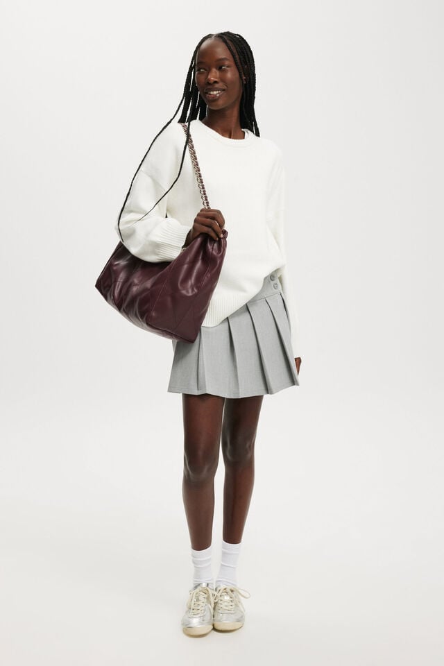 Cotton On Wren Pleated Mini Skirt Arctic Grey