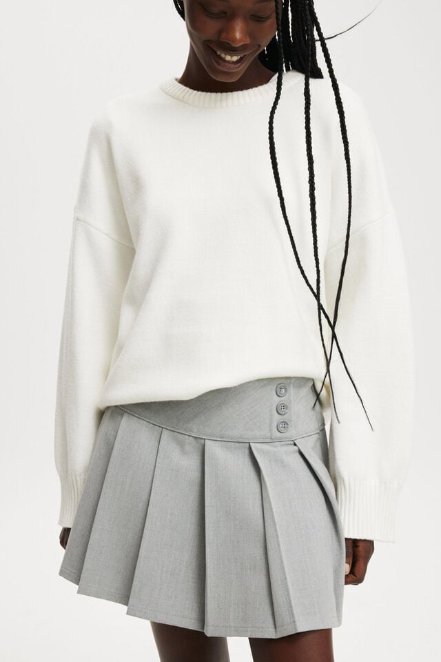 Cotton On Wren Pleated Mini Skirt Arctic Grey