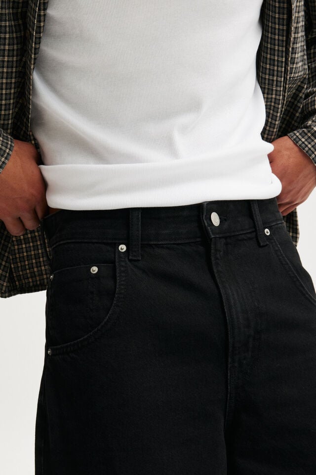 Cotton On Y2k Super Baggy Jort Dire Black