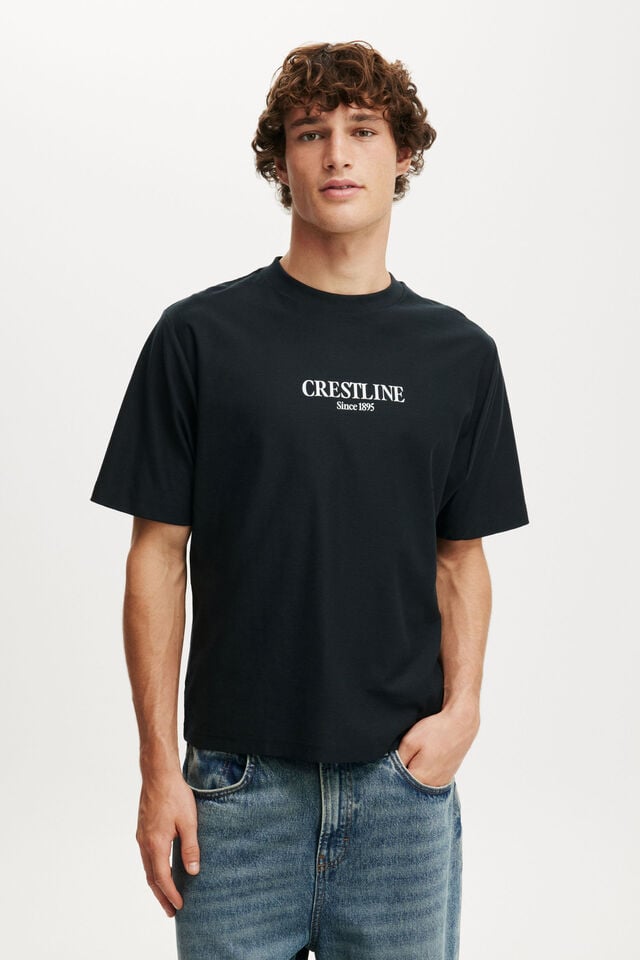 cotton on Cropped Fit Graphic T-Shirt black/crestline