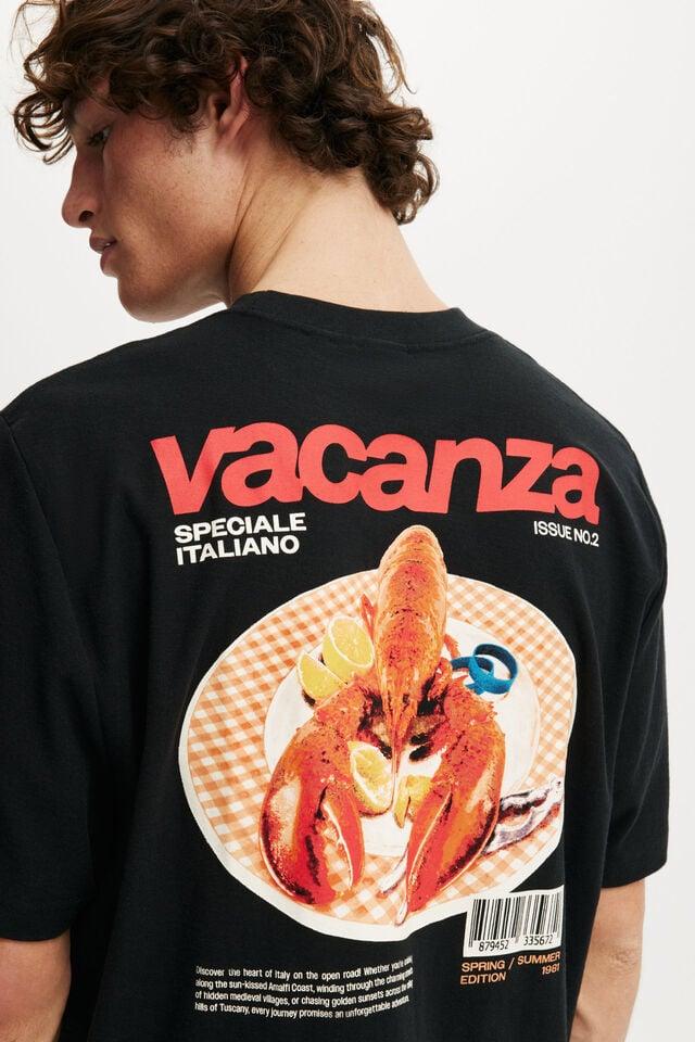 Cotton On Cropped Fit Graphic T-Shirt Black/lobster Plate