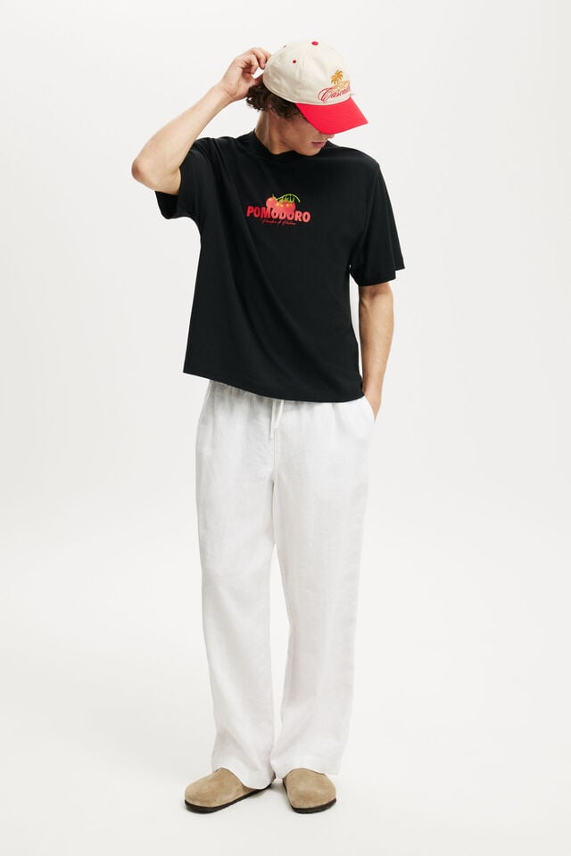 Cotton On Cropped Fit Graphic T-Shirt Black/pomodoro