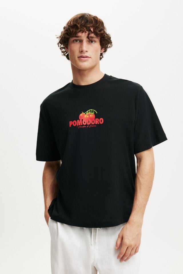 cotton on Cropped Fit Graphic T-Shirt black/pomodoro