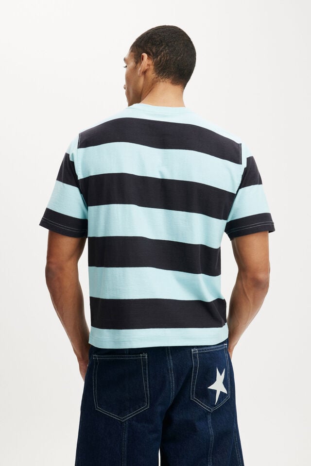 Cotton On Cropped Fit Graphic T-Shirt Blue Navy Stripe/triple Star
