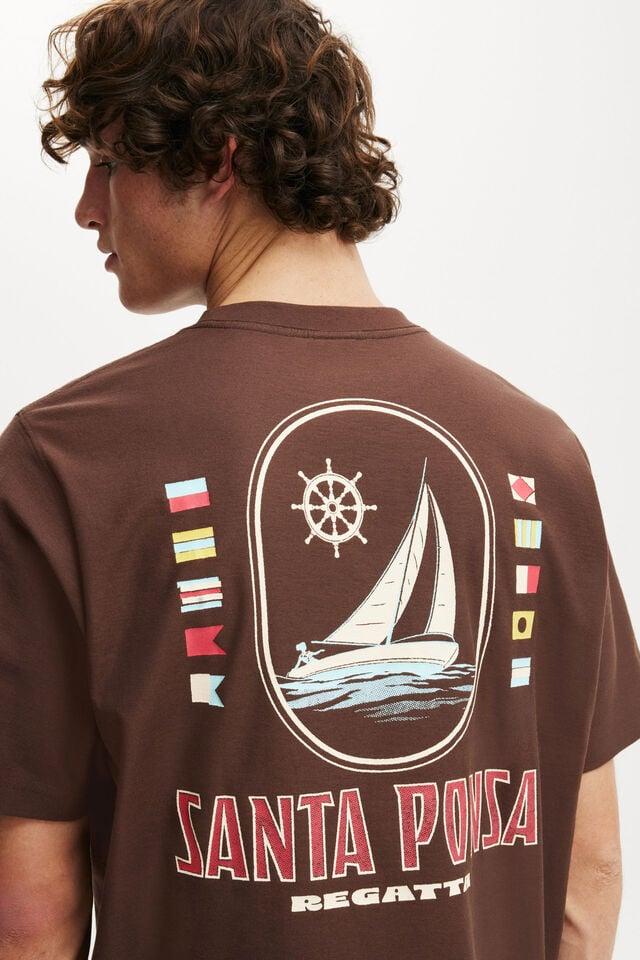 Cotton On Cropped Fit Graphic T-Shirt Chocolate Brown/santa Ponsa