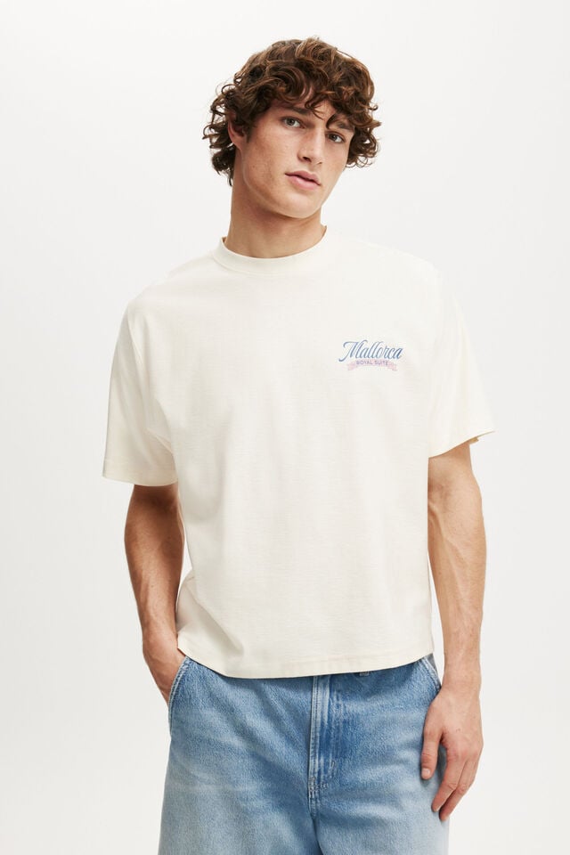 cotton on Cropped Fit Graphic T-Shirt creampuff/mallorca