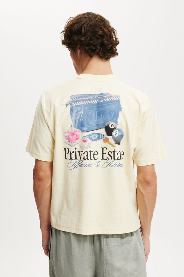Cotton On Cropped Fit Graphic T-Shirt Lemon/private Estate