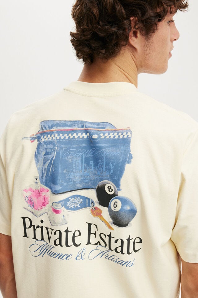 Cotton On Cropped Fit Graphic T-Shirt Lemon/private Estate