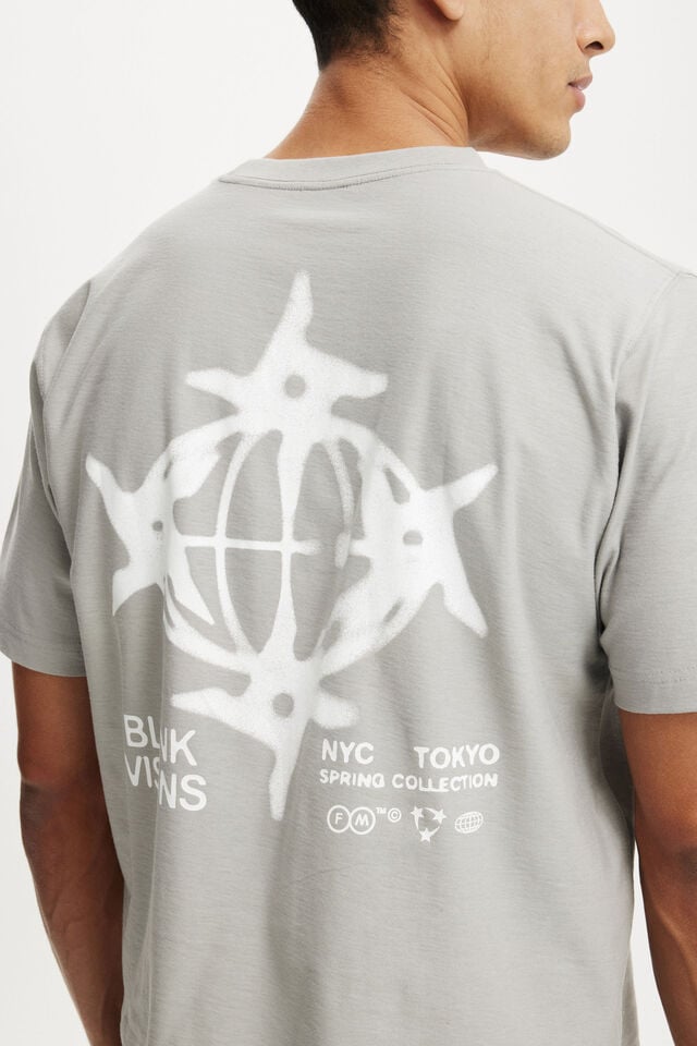 Cotton On Cropped Fit Graphic T-Shirt Overcast Grey/front Matter