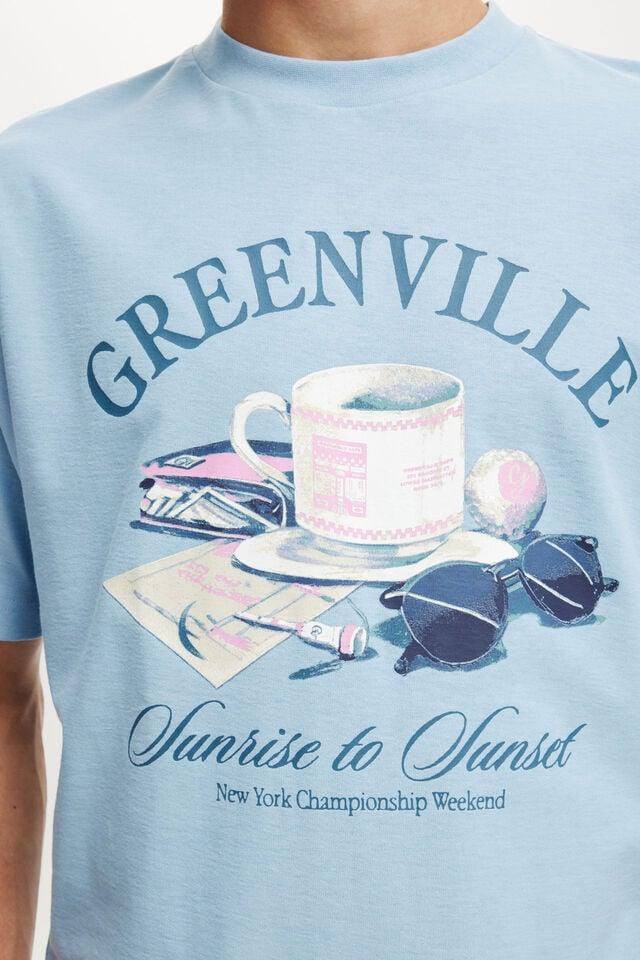 Cotton On Cropped Fit Graphic T-Shirt Pearl Blue/greenville