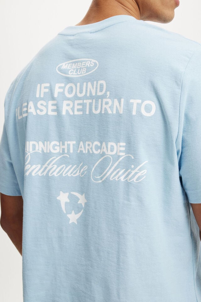 Cotton On Cropped Fit Graphic T-Shirt Pearl Blue/please Return