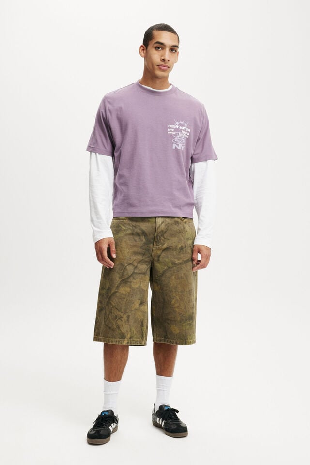 Cotton On Cropped Fit Graphic T-Shirt Purple Days/front Matter Nyc