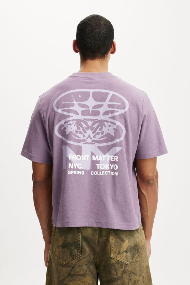 Cotton On Cropped Fit Graphic T-Shirt Purple Days/front Matter Nyc