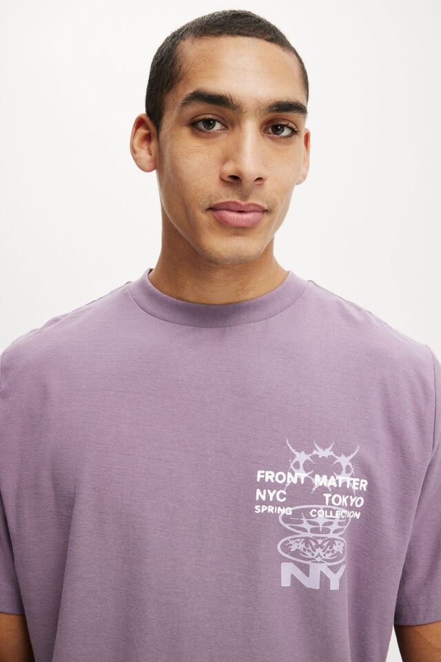 Cotton On Cropped Fit Graphic T-Shirt Purple Days/front Matter Nyc
