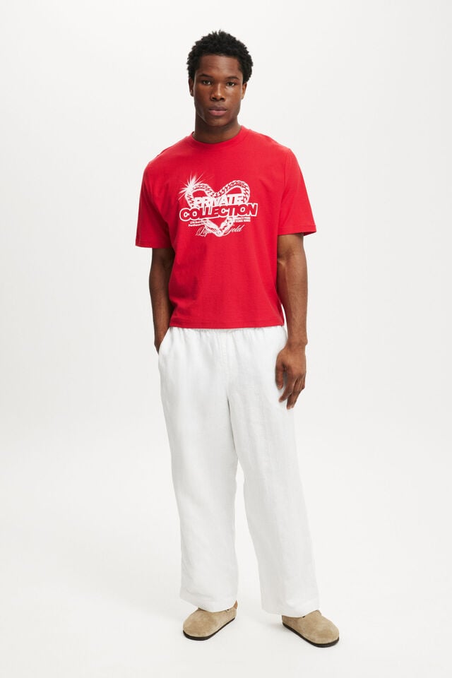 Cotton On Cropped Fit Graphic T-Shirt Race Red/private Collection