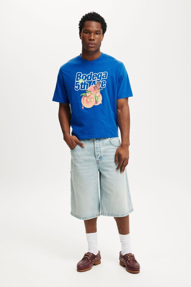 Cotton On Cropped Fit Graphic T-Shirt Royal Blue/5th Ave