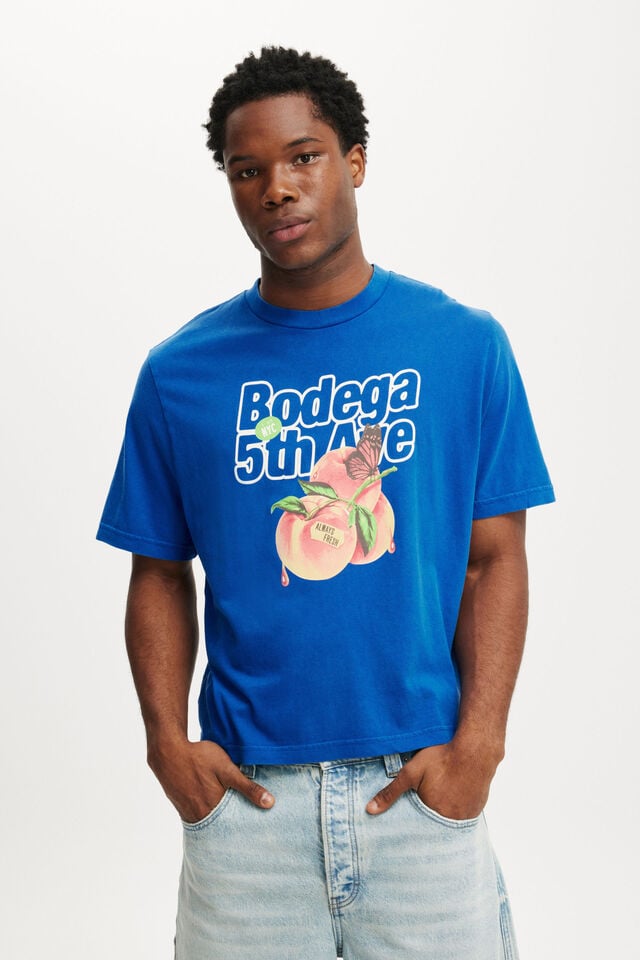 cotton on Cropped Fit Graphic T-Shirt royal blue/5th ave