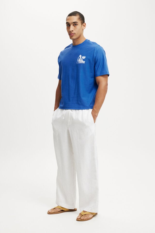 Cotton On Cropped Fit Graphic T-Shirt Royal Blue/havana