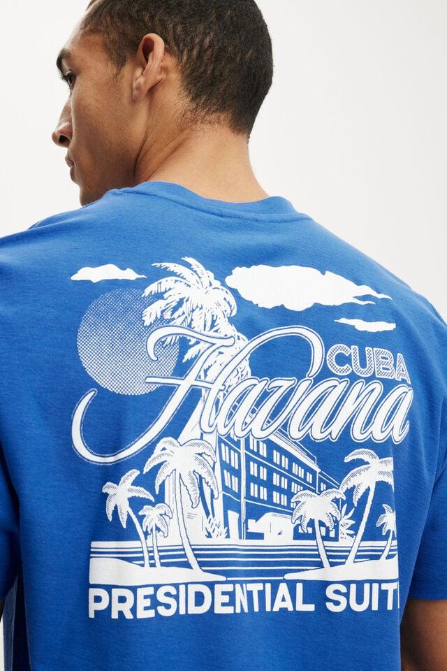 Cotton On Cropped Fit Graphic T-Shirt Royal Blue/havana