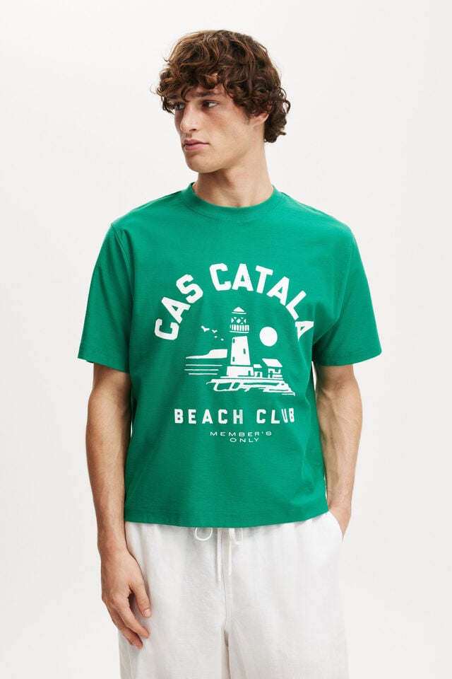 cotton on Cropped Fit Graphic T-Shirt shock green/cas catala