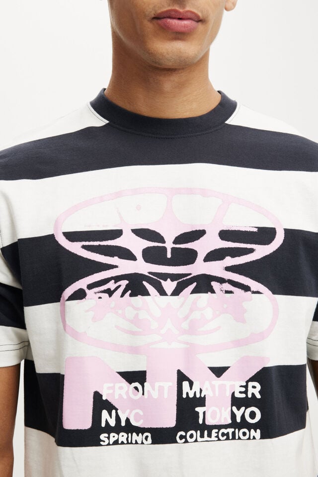 Cotton On Cropped Fit Graphic T-Shirt Vanilla Ice Stripe/front Matter Nyc