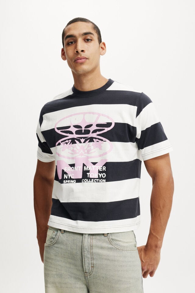 cotton on Cropped Fit Graphic T-Shirt vanilla ice stripe/front matter nyc