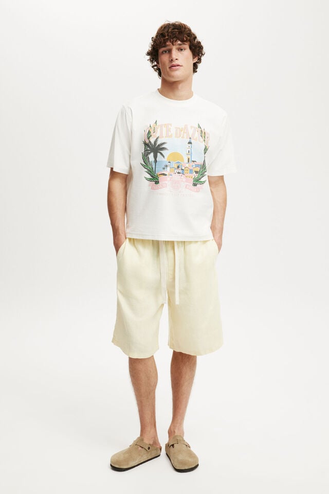 Cotton On Cropped Fit Graphic T-Shirt Vintage White/cote D Azur