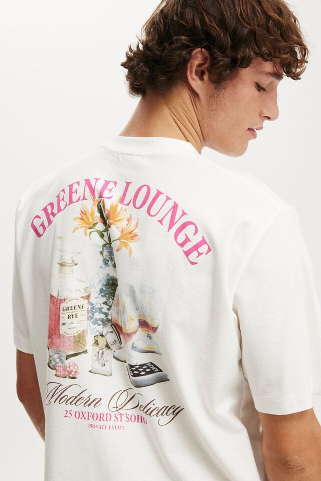 Cotton On Cropped Fit Graphic T-Shirt Vintage White/greene Lounge