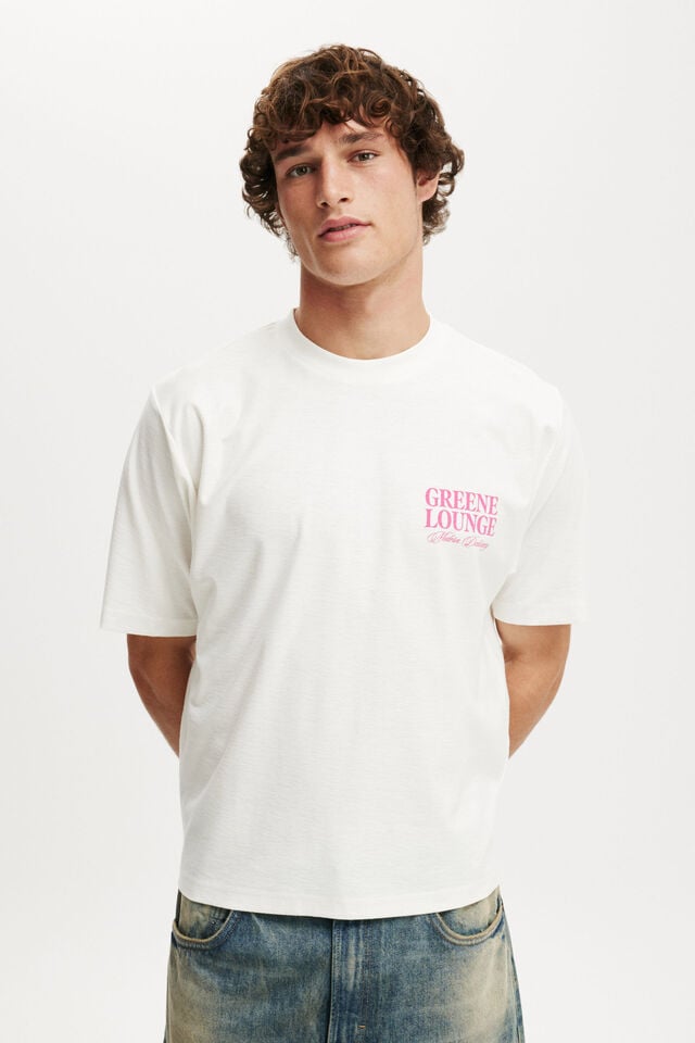 cotton on Cropped Fit Graphic T-Shirt vintage white/greene lounge