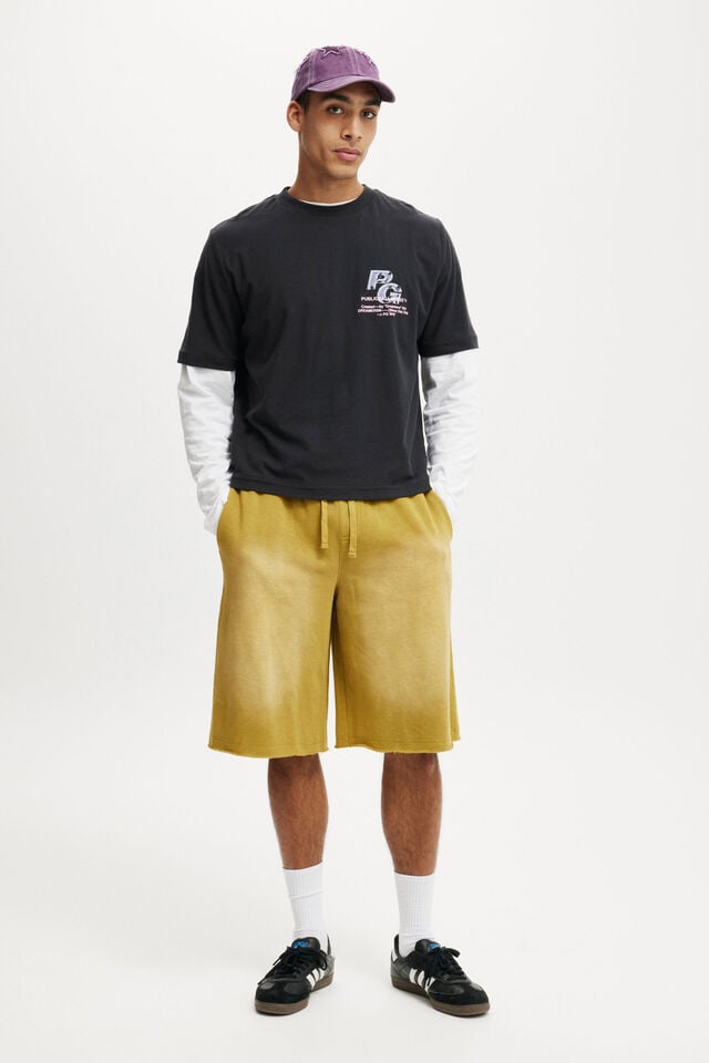 Cotton On Cropped Fit Graphic T-Shirt Washed Black/public Gallerie 25