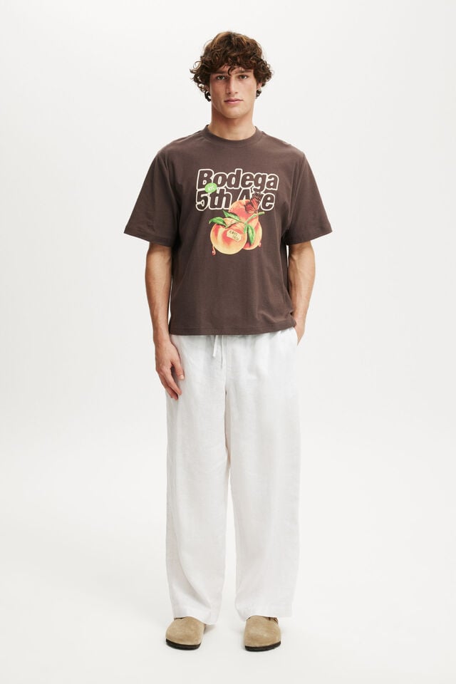 Cotton On Cropped Fit Graphic T-Shirt Washed Chocolate/5th Ave