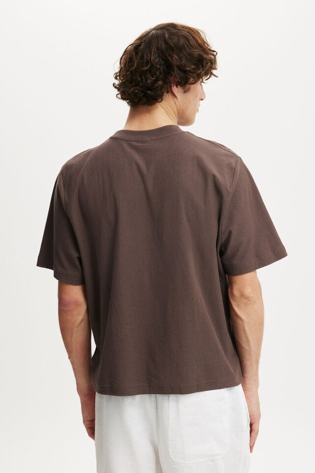 Cotton On Cropped Fit Graphic T-Shirt Washed Chocolate/5th Ave