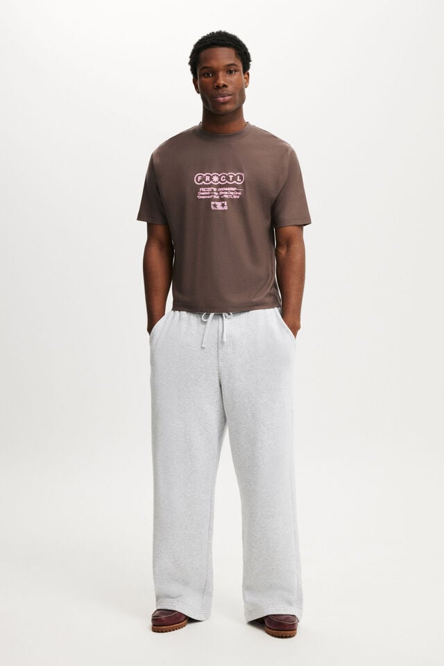 Cotton On Cropped Fit Graphic T-Shirt Washed Chocolate/frc25