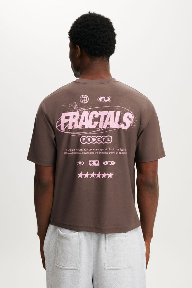 Cotton On Cropped Fit Graphic T-Shirt Washed Chocolate/frc25