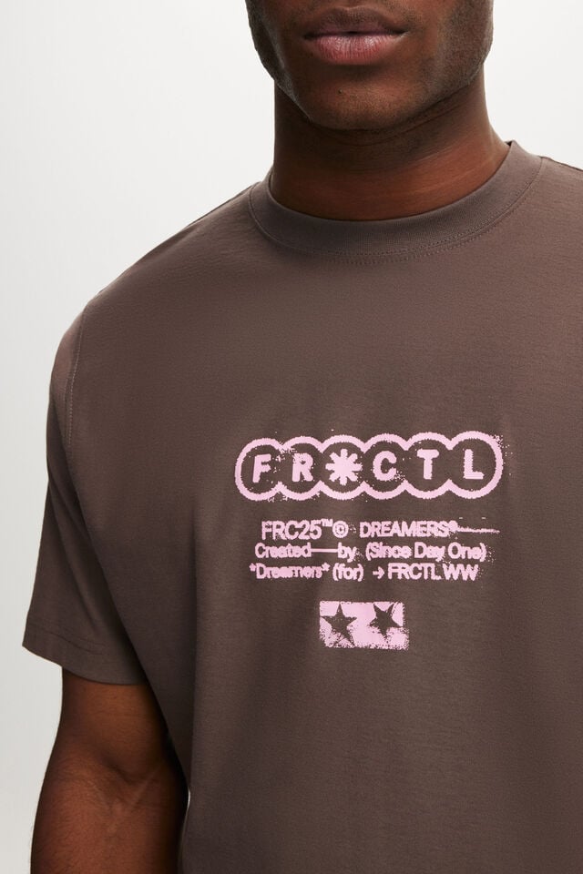 Cotton On Cropped Fit Graphic T-Shirt Washed Chocolate/frc25