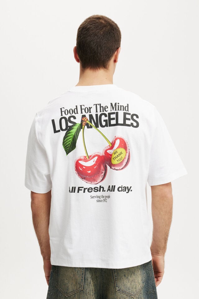 Cotton On Cropped Fit Graphic T-Shirt White/cherries