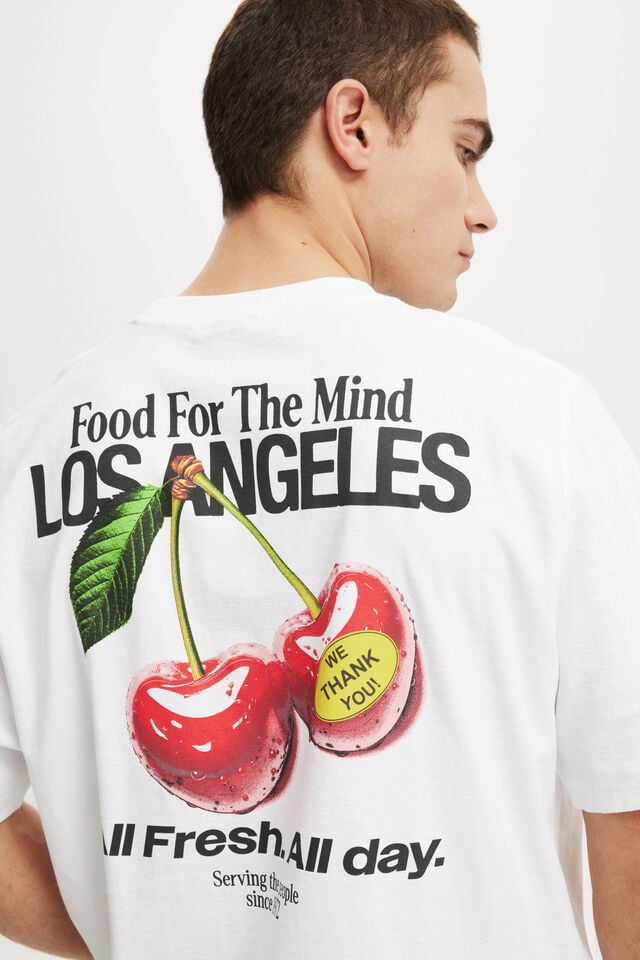 Cotton On Cropped Fit Graphic T-Shirt White/cherries