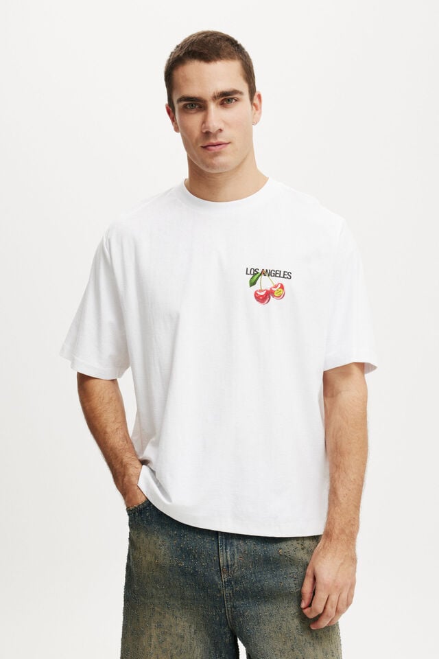 cotton on Cropped Fit Graphic T-Shirt white/cherries