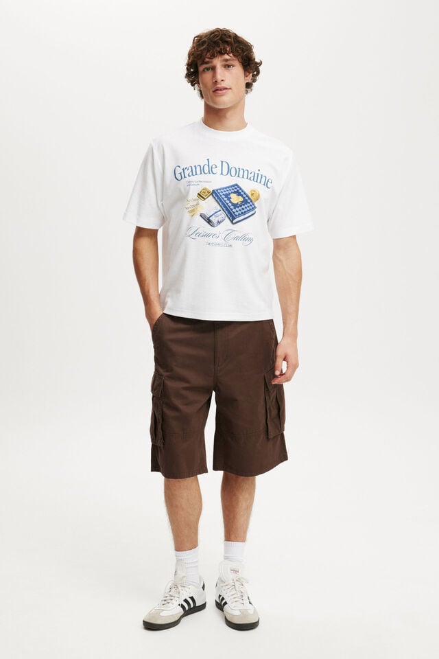 Cotton On Cropped Fit Graphic T-Shirt White/grand Domaine