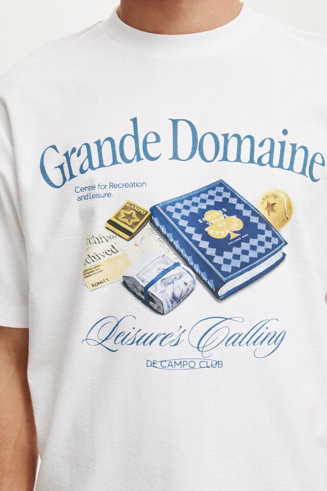 Cotton On Cropped Fit Graphic T-Shirt White/grand Domaine