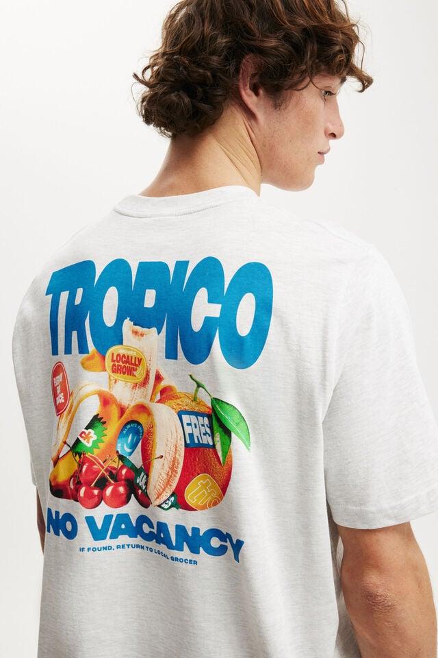 Cotton On Cropped Fit Graphic T-Shirt White Marle/fresh Produce