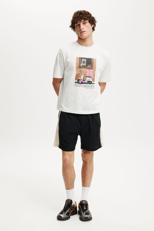 Cotton On Cropped Fit Graphic T-Shirt White Marle/scooter