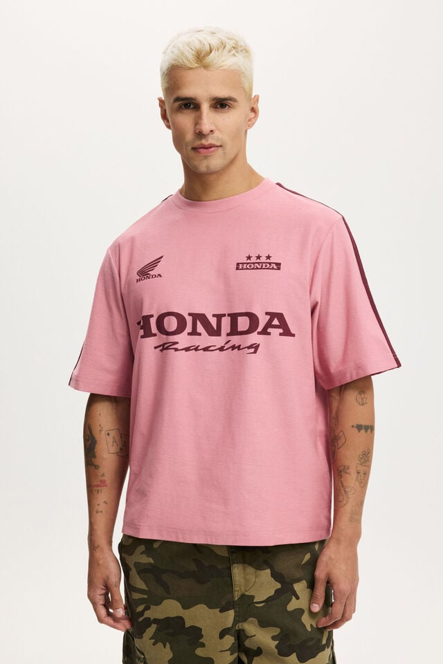 cotton on Cropped Fit Honda X Jt Racing T-Shirt lcn hon vintage rose / honda - racing