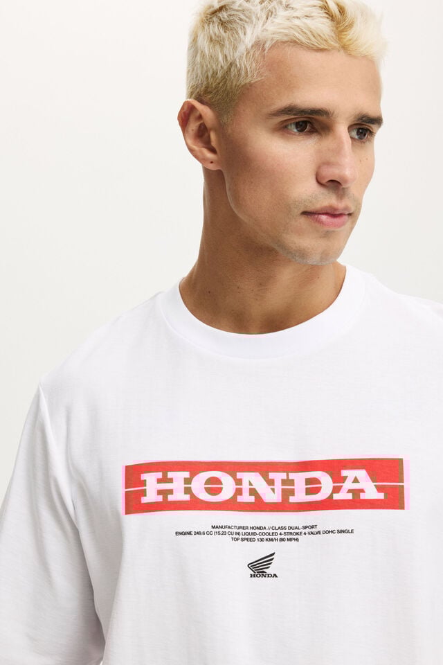 Cotton On Cropped Fit Honda X Jt Racing T-Shirt Lcn Hon White / Honda - Crf 250l