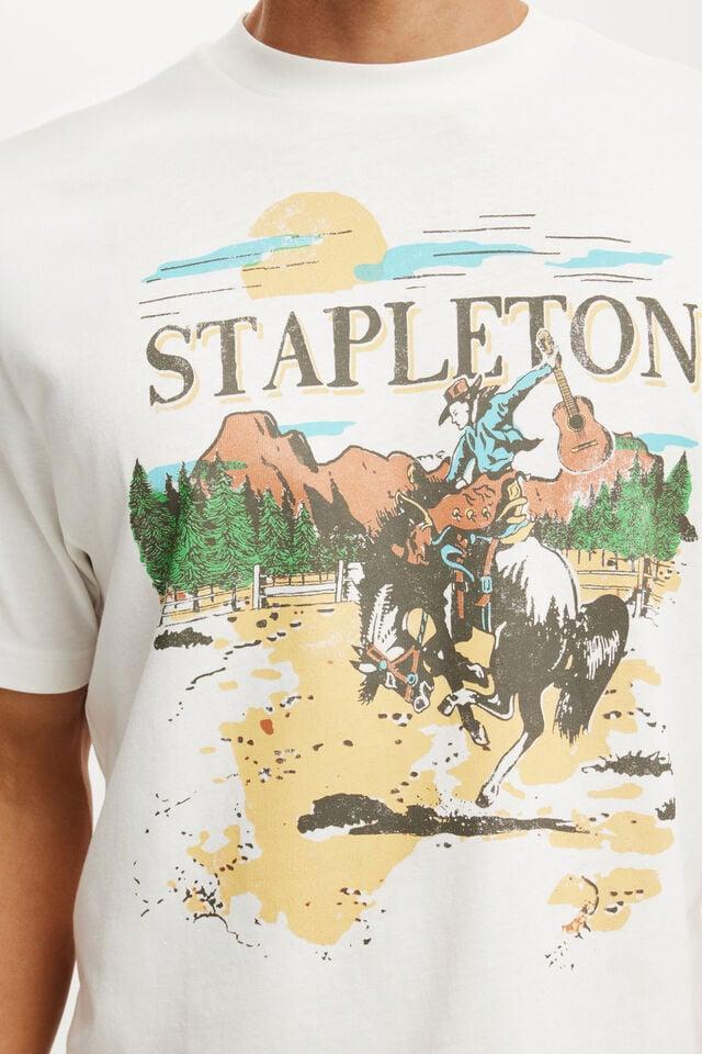 Cotton On Cropped Fit Music T-Shirt Lcn Mt Vintage White/ Chris Stapleton - Weste